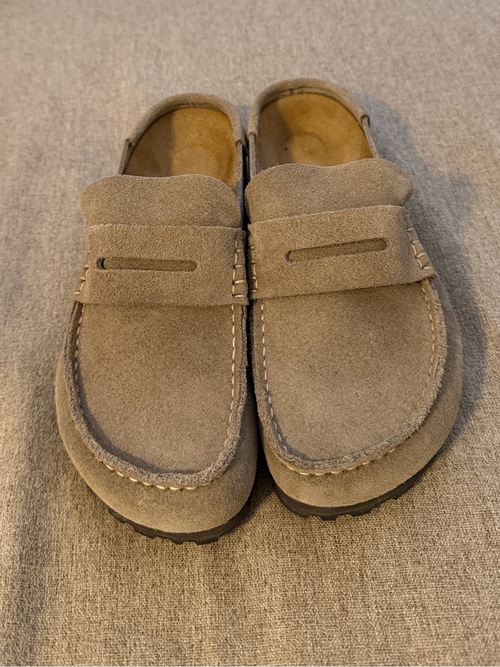Birkenstock Naples Wrapped Clogs in Taupe Suede Size 37-Like New, Worn Once